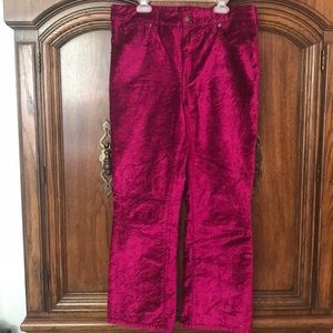 LIKE NEW Free People Fuscia Velvet Crop Pants